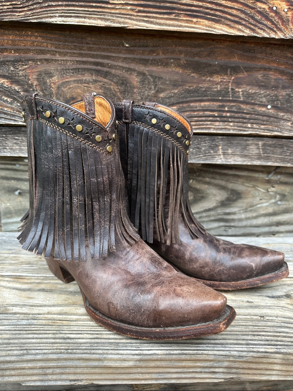 Vaccari western fringe booties